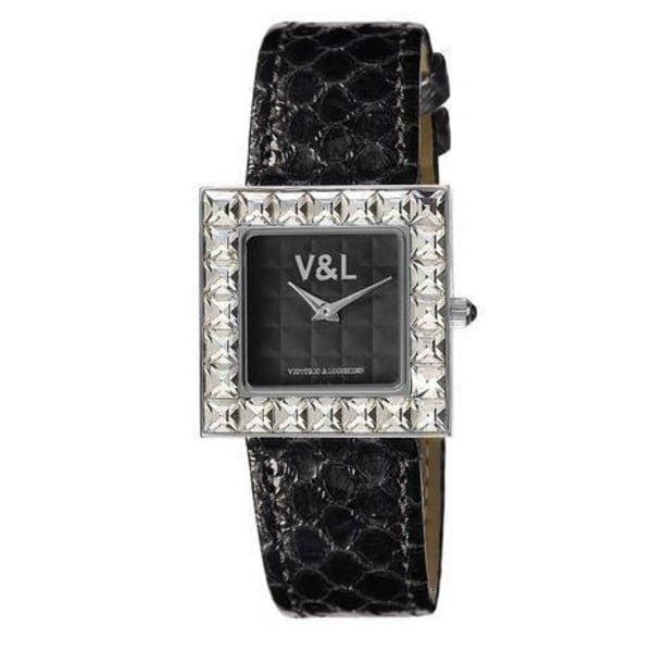 Dameur - V & L - HORA COMPROMETIDA VL062601 - Kvarts - Analog - Sort læder Svart