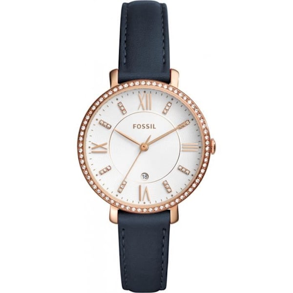 Klocka FOSSIL Jacqueline ES4291 - Dam - Blå - Läder - Kvarn - Analog Blå