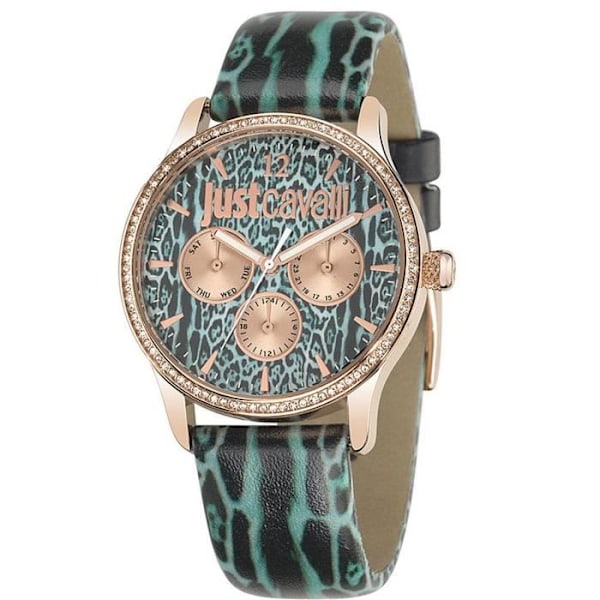 Klocka - Just Cavalli - R7251595504 - Dam - Läder - Grön Grön