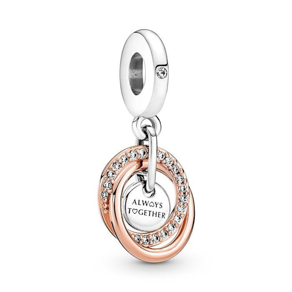 Charm vedhæng - PANDORA - Circles My Family Forever - Sølv - Forgyldt - Flerfarvet Flerfärgad