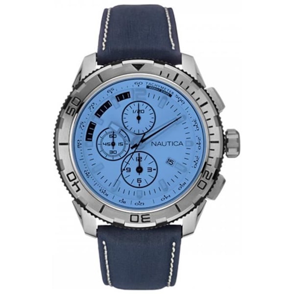Herreur - NAUTICA - NST 101 NAI19519G - Kvarts - Analog - Blå og sølv læder Blå, Silver