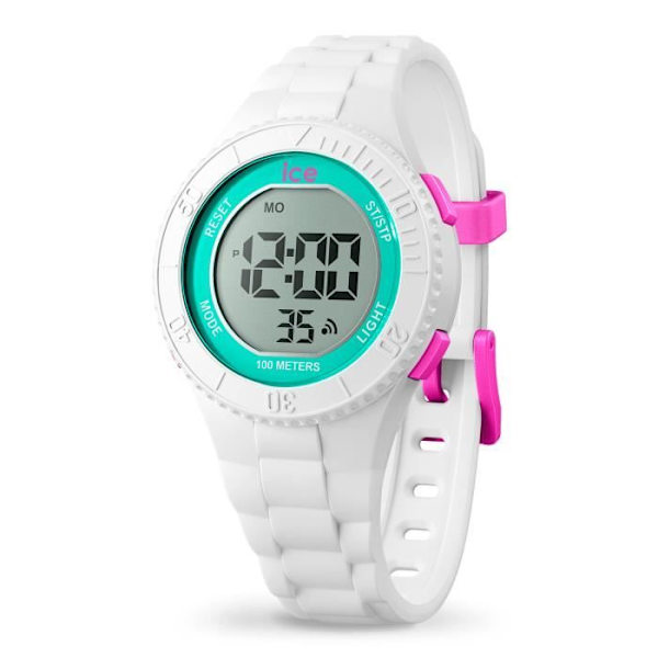 Børneur - ICE WATCH - Ice Watch digital - Hvid - Silikone - Vandtæt 100m Vit, turkos