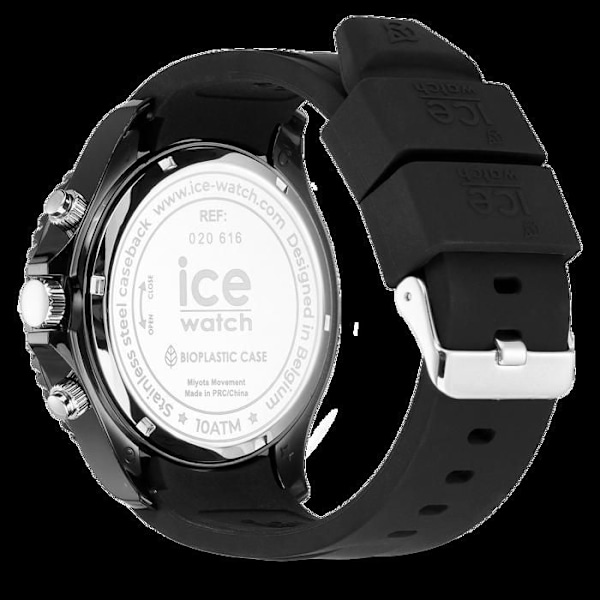 Herrklocka ICE WATCH Quartz Chronograph Svart silikonarmband 020616 Svart