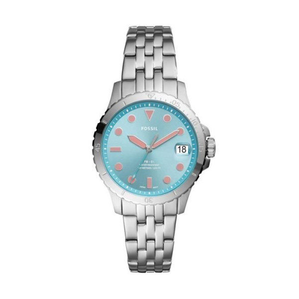 Naisten kello - FOSSIL - 14221 - Harmaa teräs - Pyöreä kotelo 36 mm - Tyylikäs Grå