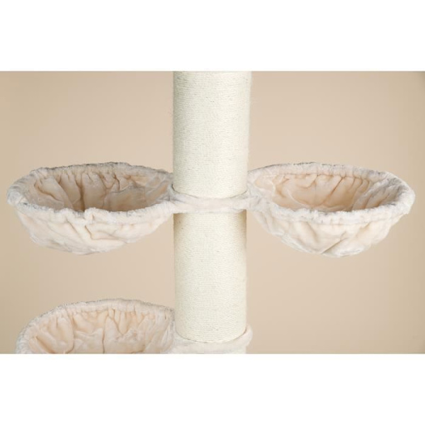 Kattens träd - RHRQuality - Maine Coon torn - Beigefärgad - 3 hängmattor - Sisalstolpar Ø20cm Beige