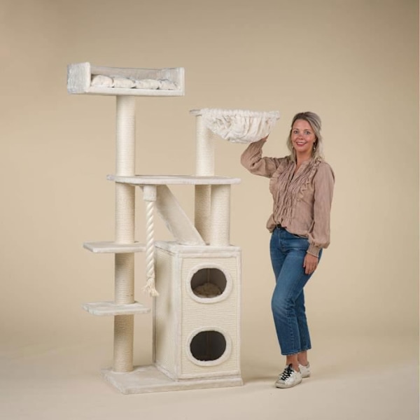 Cat Tree - RHRQuality - Cat Kattohuoneisto - Beige - Suuri - Sisä-/ulkona Beige