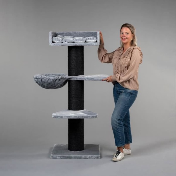 Kattetræ - RHRQuality - Royalty Plus Blackline - Grå - Til store katte - 155 cm høj Grå
