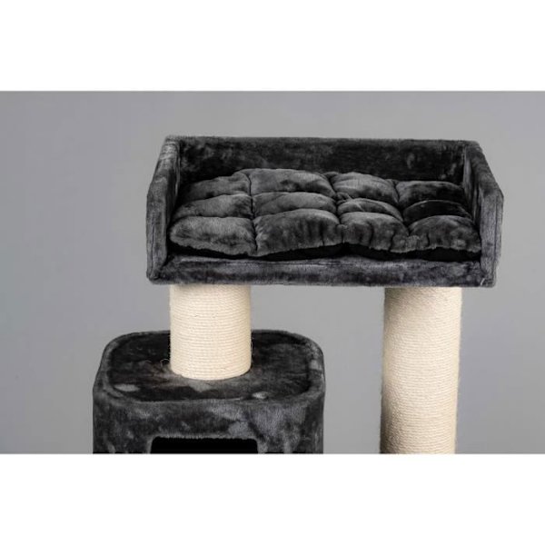 Kattträd - RHRQuality - Devon Rex - Mörkgrå - 120 cm - Sisalstolpe 15 cm Grå