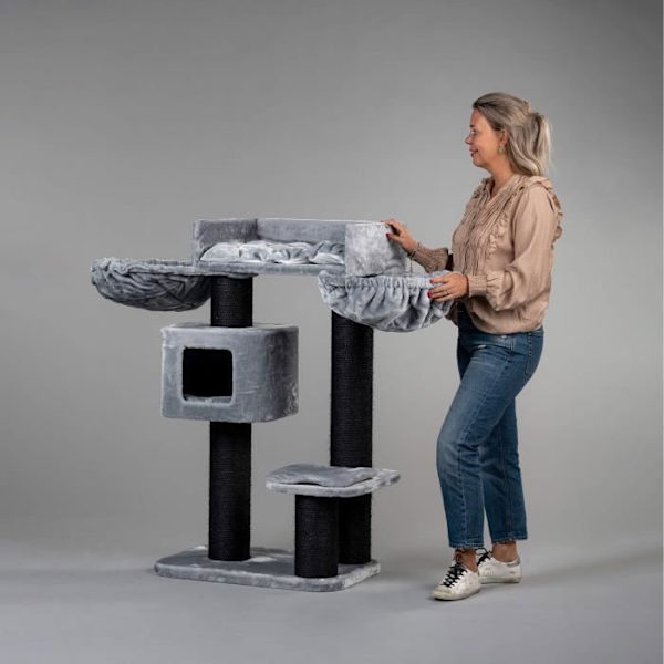 Kattetræ - RHRQuality - Devon Rex - Grå - 120cm - Til store katte Grå