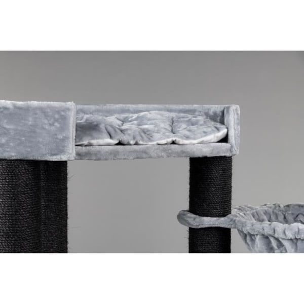 Kattträd - RHRQuality - Corner Coon Blackline - Grå - 2 hängmattor Ø 45 cm - Stabilt för stora katter Grå