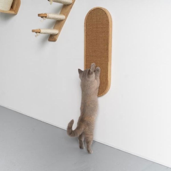 Cat Tree - RHRQuality Cat Climbing Wall - Deluxe skrapstolpe (kaki gummi)