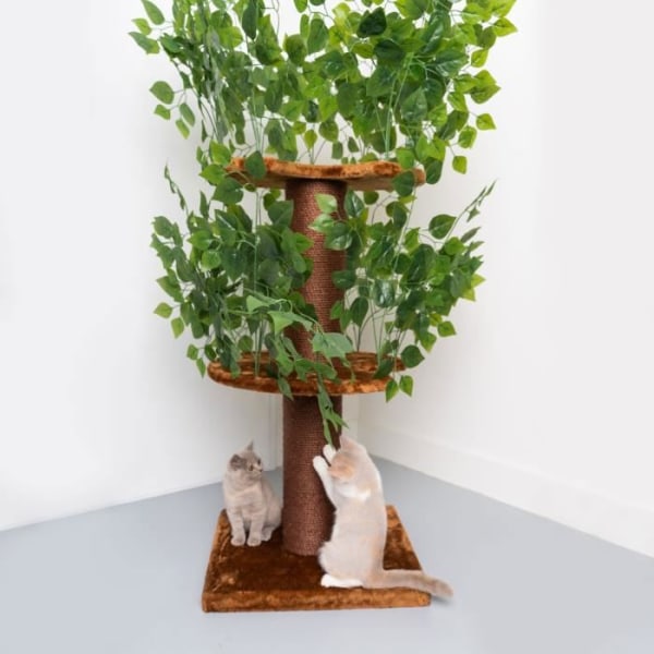 Cat Tree - RHRQuality Cat Tree Design Natural Leaves (Brun)