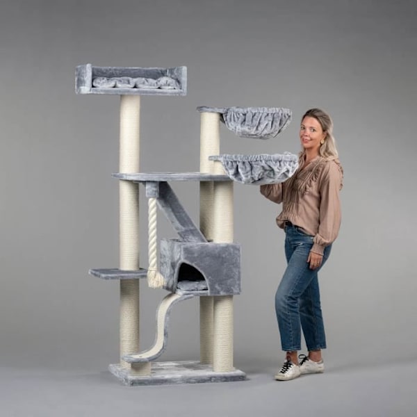 Kattträd - RHRQuality - Kilimanjaro de Luxe - Grå - 192 cm - Stöder 20 kg Grå