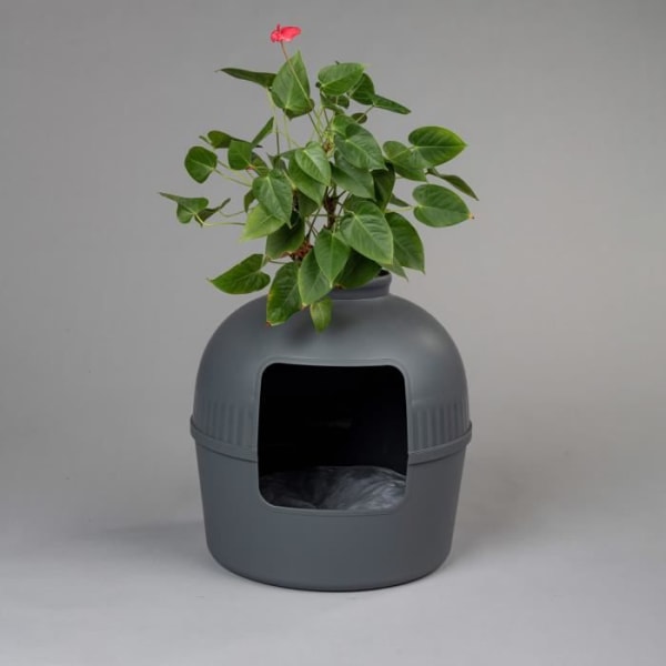 Kattlåda - RHRQuality - Blomma - XXL - Grå - För stora katter Grå