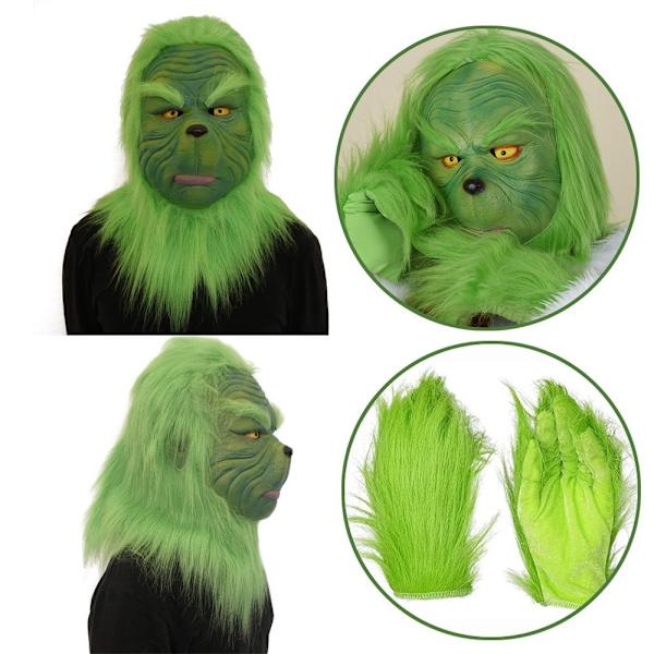 Julekostyme-rekvisitter Green Scary Hjelmhansker