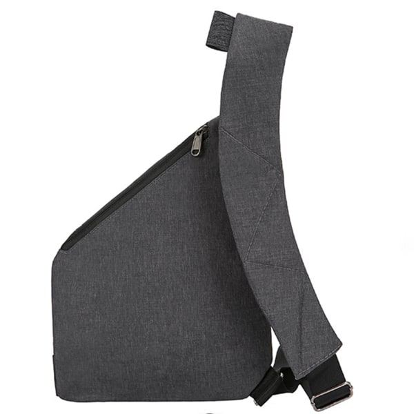 Små Slingväska Plånbok Antistöld Axelväska Herr Dam Crossbody Bag grå gray Left Side