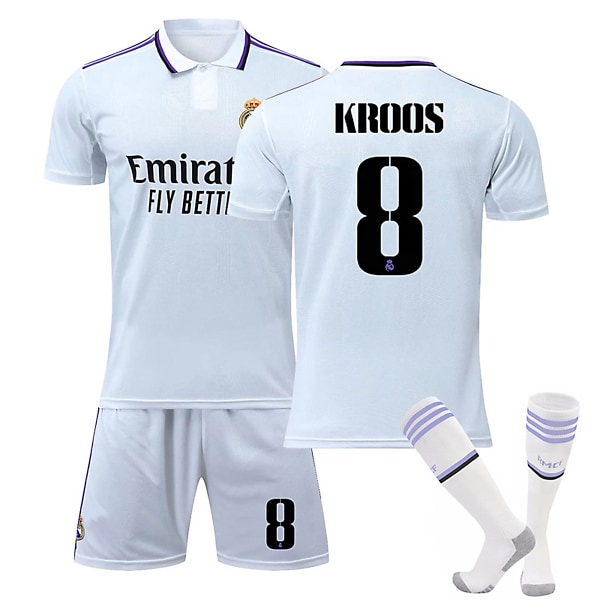 22/23 Ny säsong Hem Real Madrid CF KROOS Nr 8 Barn Jersey Barn-16