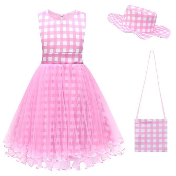 Klänningar med rosa mesh -kjol för barn med gratis tillbehör Style 2 120CM