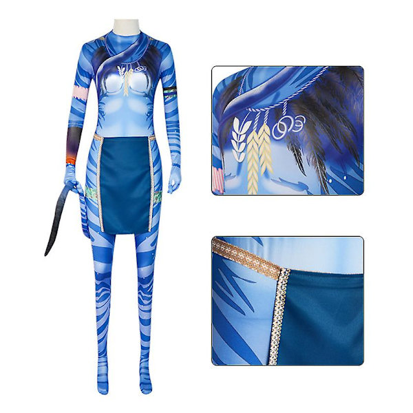 Avatar 2 Way of the Water Cosplay Costume Jumpsuit Combat Model Fighting lady XL