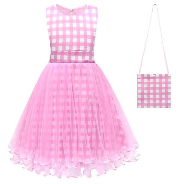 Pink mesh nederdelskjoler til børn med gratis tilbehør Style 1 120CM