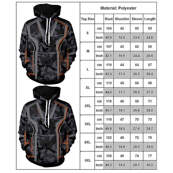 Avengers Endgame hettegensere Herre Avengers Frontlomme Løs hettegenser Tmall 2XL