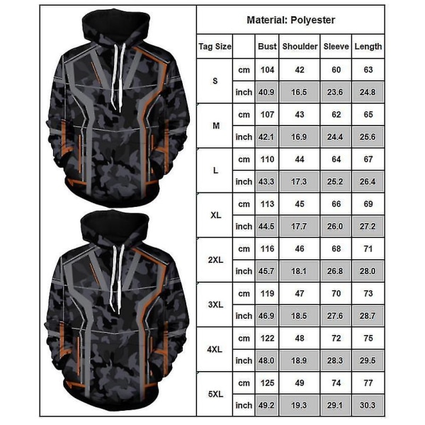 Avengers Endgame hettegensere Herre Avengers Frontlomme Løs hettegenser Tmall 4XL