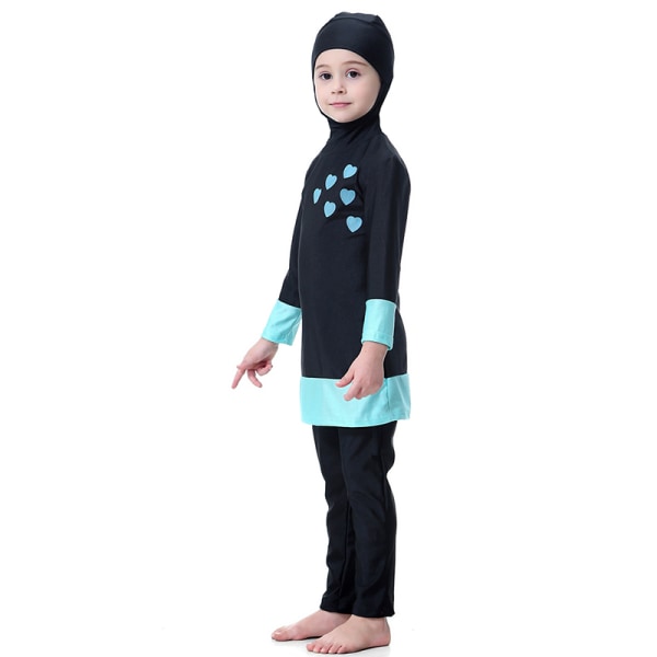 Barn Jenter Burkini Badetøy Full Dekning Badekar Navy blue 100cm