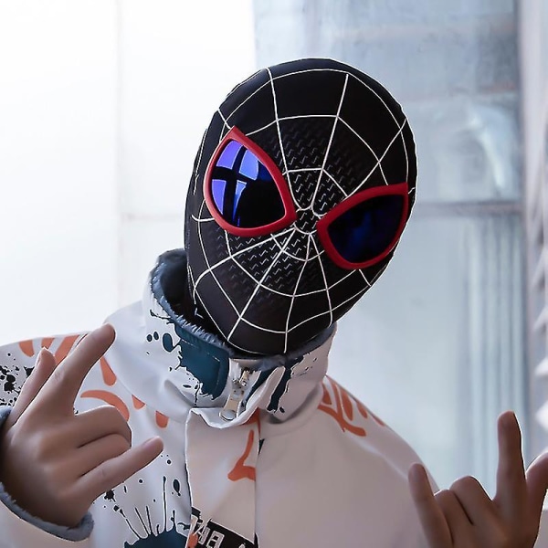 Spiderman Mask Päähineet Spider Man Cosplay Stage Props Kiitos! Blue Miles Spider Man