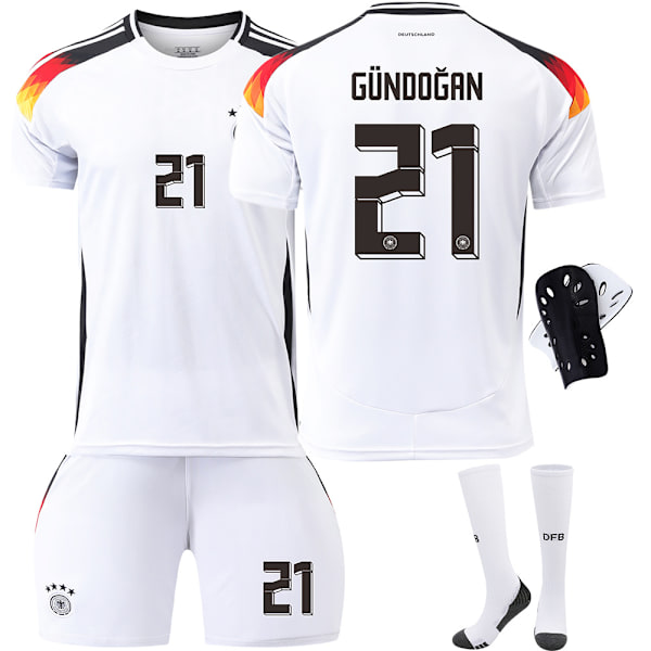 Saksa Koti EM 2024 Pelipaita Jalkapallopaita Lapset Herra Kit No.6 Kimmich Sukat+suojavarusteet With socks+protective gear XL