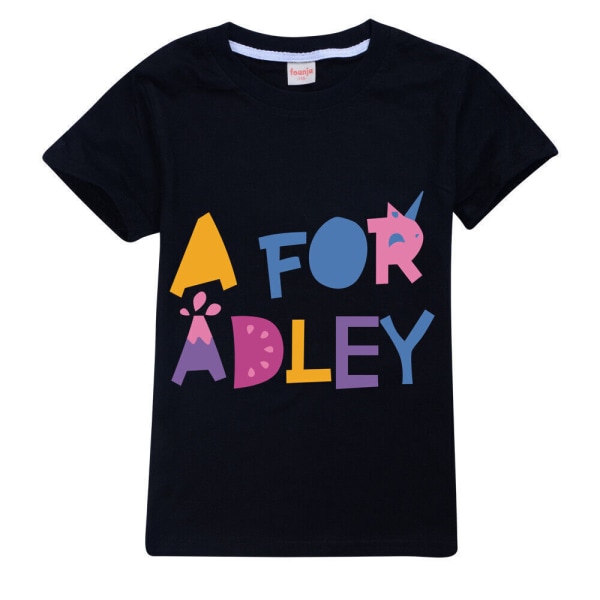 Kids A för Adley Print Träningsoverall Sets Pojkar Flickor Sweatshirt black t-shirt 100/2-3 years