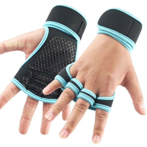 Gym Handskar Handledsträning Fitness LYS BLÅ Light Blue M