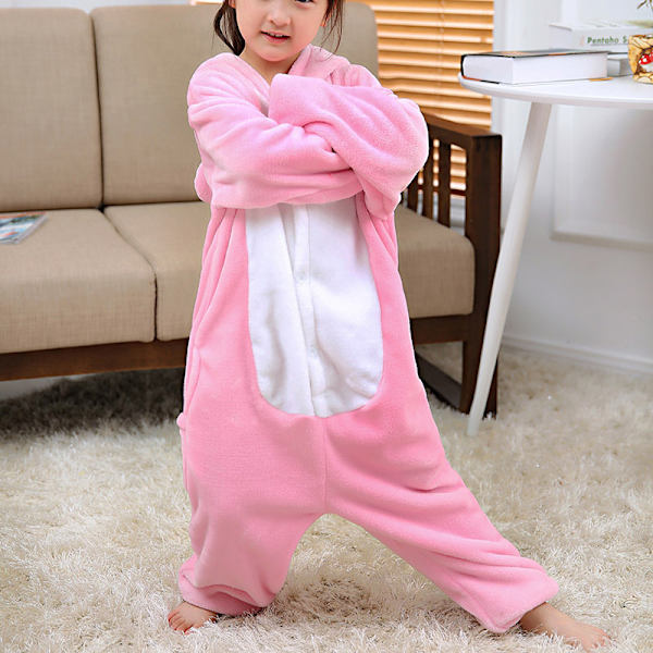 Lasten joulu Cosplay Animal Unisex-pyjamat Lasten flanellipossu 1-osainen pyjamat 130