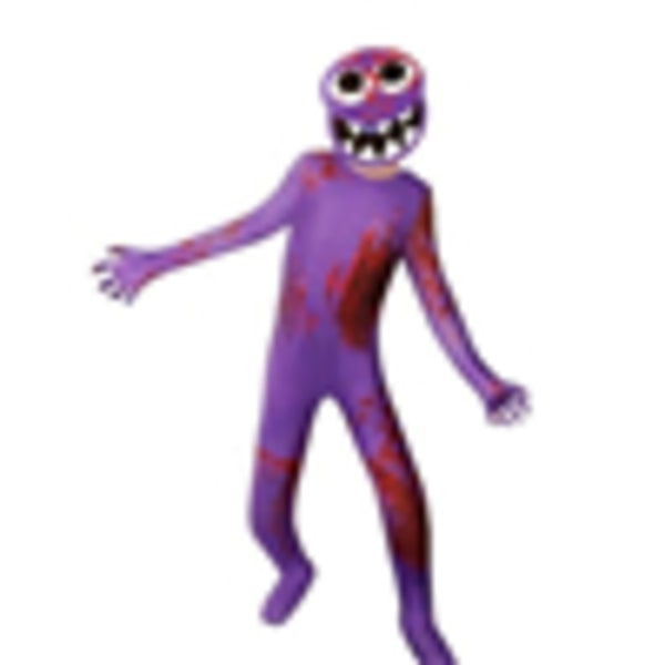 ROBLOX Rainbow Friends Costume Jumpsuit Mask Cosplay Fancy Dress orange purple