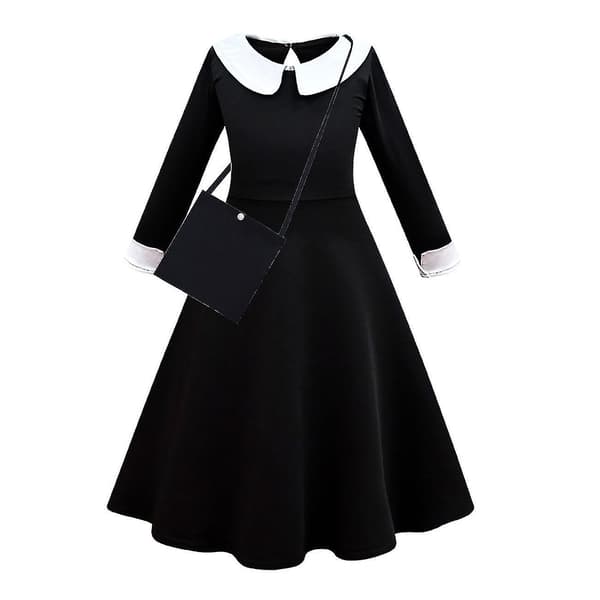 Onsdag Addams sæt festkostumer til voksne børn 2 piece set 85cm