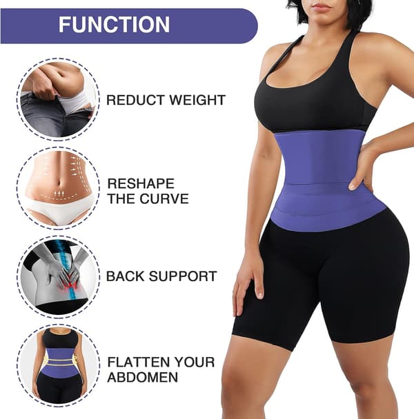 Midjetrener Dame Trening Midje elastisk magebånd black 5m