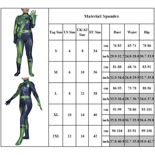 Cosplay Life Shego Kim Possible Villain Cosplay Costume Bodysuit M