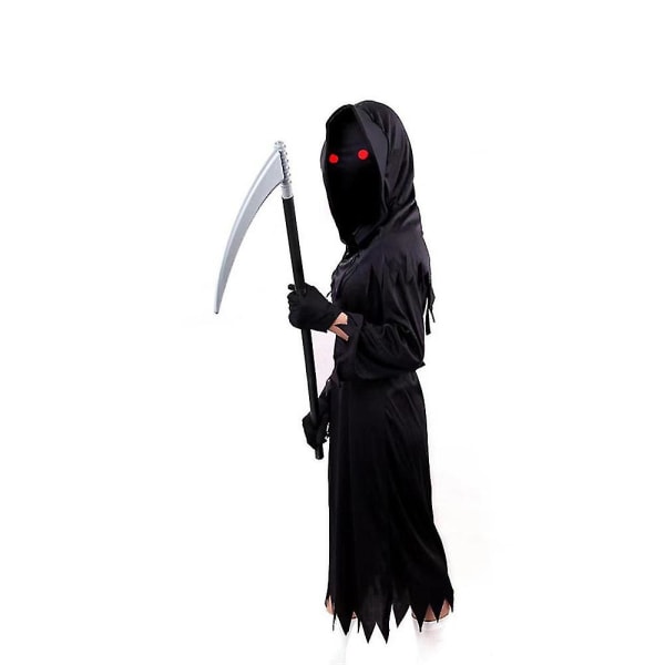 5-14 år Barn Halloween Skräck Reaper Cosplay kostym med röda ögon Scythe Outfits Tmall 10-12 Years