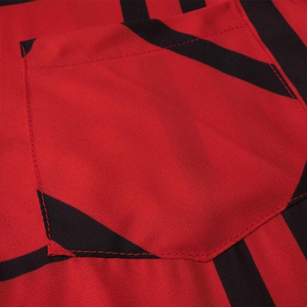 Dameskjorte Stripe rutete vendbar topp Apel Casual Bluse red L