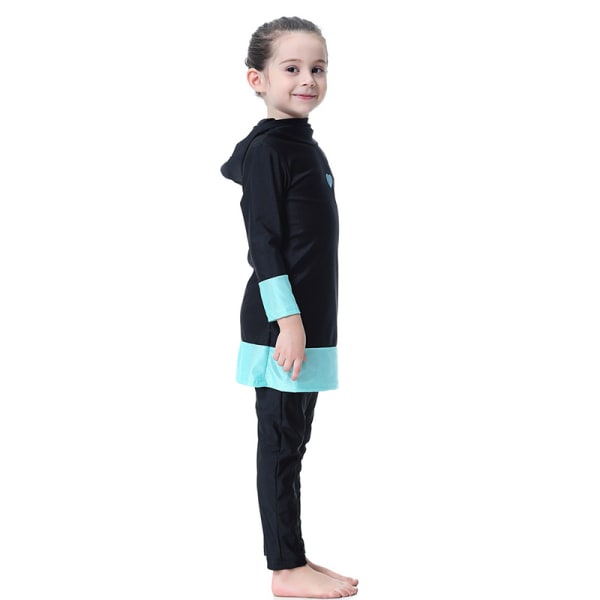 Barn Jenter Burkini Badetøy Full Dekning Badekar Navy blue 140cm