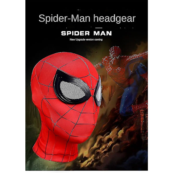 Spiderman Mask Huvudbonader Spider Man Cosplay Scenrekvisita Tack!！ Blue Miles Spider Man