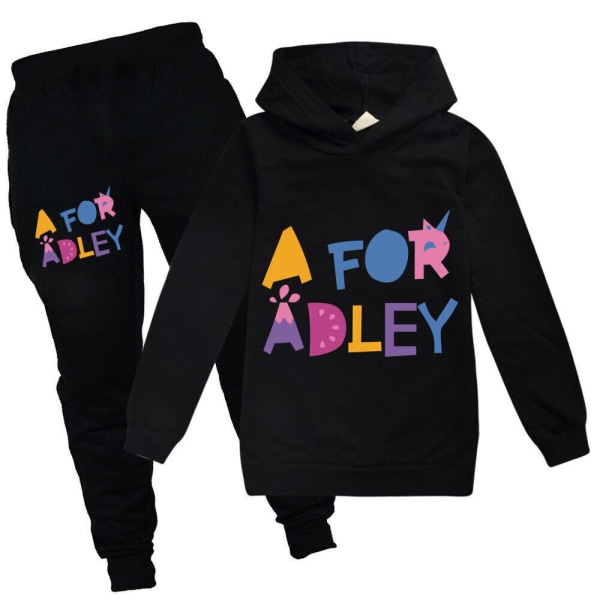 Kids A för Adley Print Träningsoverall Sets Pojkar Flickor Sweatshirt black 160/11-12 years
