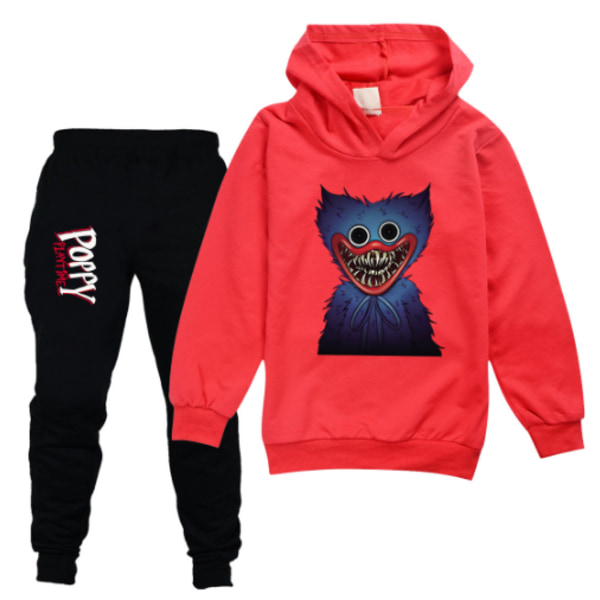 Kid Poppy Playtime Tecknad långärmad träningsoverall Sweatshirt Set red 120cm