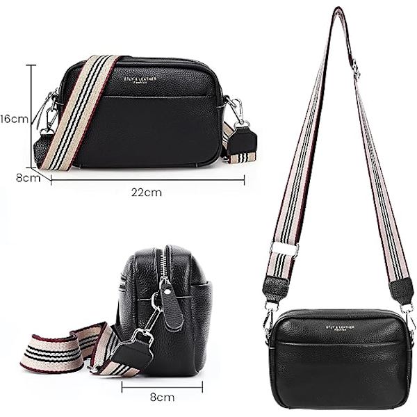 Liten grønn crossbody-veske i ekte skinn for kvinner