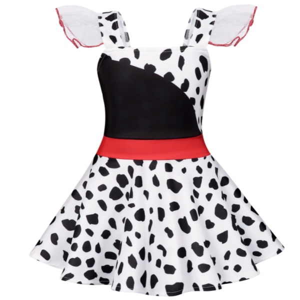 Piger Polka Dots Ladybug Dress Up kostume white 130cm