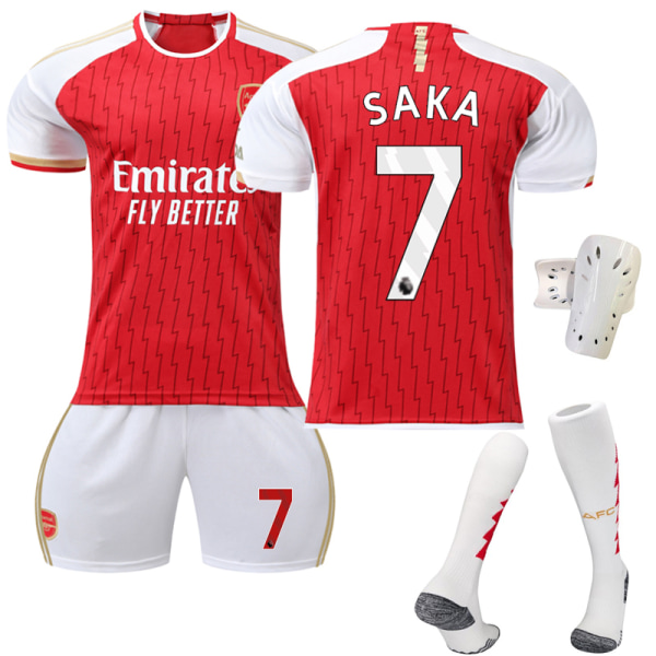 23-24 Nye Arsenal hjemmefotballdrakter #7 Saka uniformsdrakt Kids 20(110-120CM)