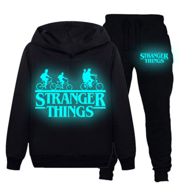 Stranger Things Kids Hoodie Bukser Suit Træningsdragt Sæt C 130cm