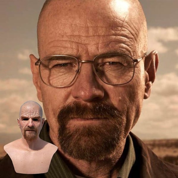 Halloween The Breaking Bad Mr.white Mask Bald Man Realistisk Huvudbonad Fest Fancy Dress Up Prop