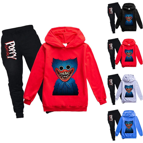 Kid Poppy Playtime Tecknad långärmad träningsoverall Sweatshirt Set black 150cm