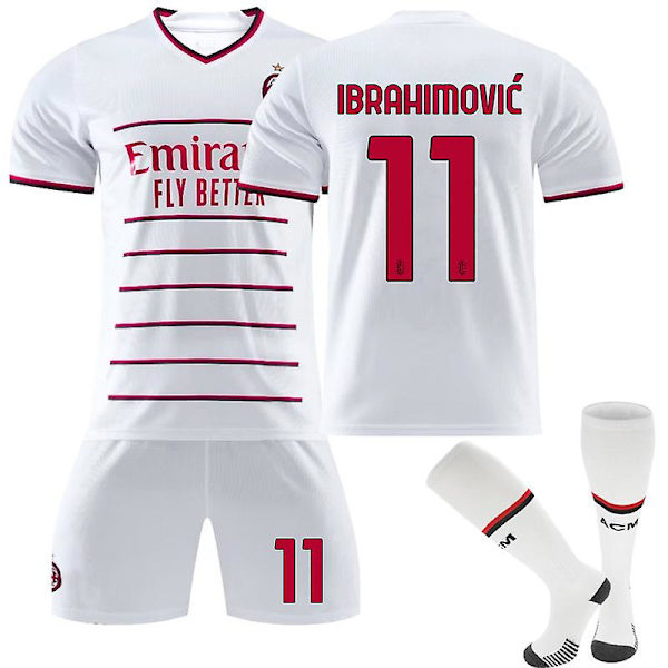 Ac Milan Away Kids Fotballskjorte for menn Treningsskjorte dress 22/23 Unummerert IBRAHIMOVIC 11 Kids 26(140-150CM)