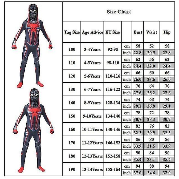 Halloween-fest Spider-man Cosplay-kostumer Jumpsuit Spiderman Børn Drenge Hætte-bodysuit Fancy Dress Up Outfits Tmall 13-14 Years